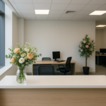 Kantor modern dekorasi bunga