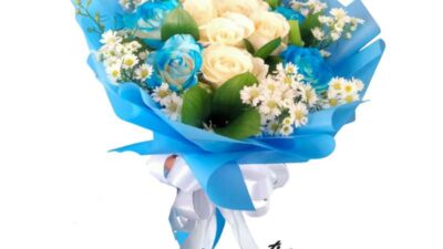 Buket Bunga Biru 6 buket fresh 2