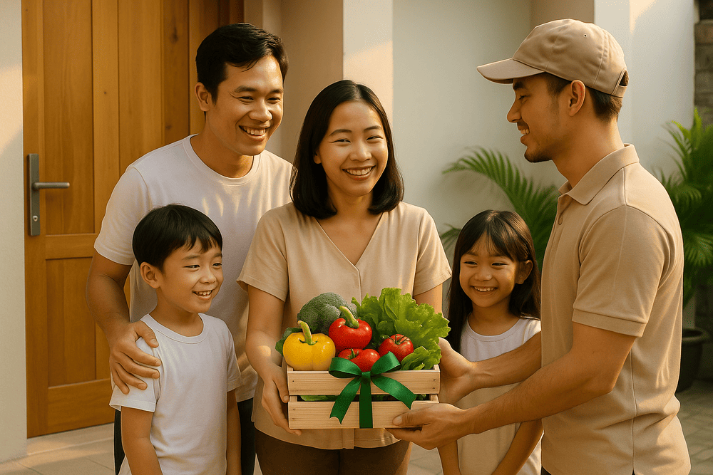 Parsel sayur berwarna-warni