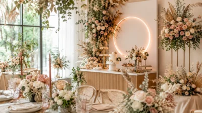 Inspirasi Dekorasi Bunga untuk Bridal Shower yang Estetik dan Berkesan 1 Hiasan bunga untuk acara